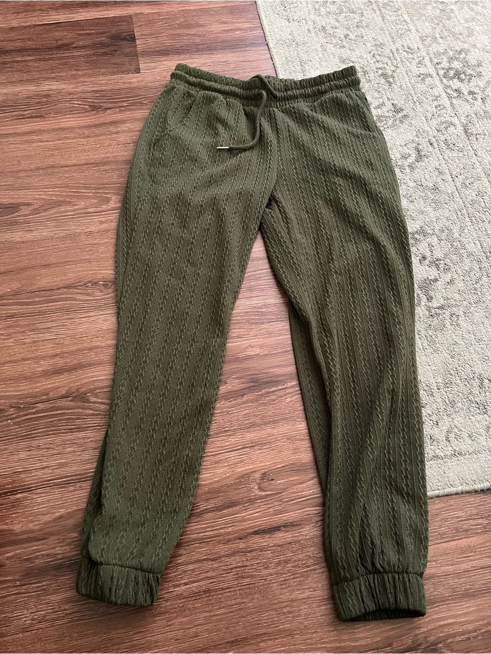 One Step Ahead Olive Green Knit Jogger Track Pants